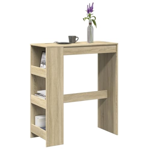 QZZCED Bartisch mit Regal Sonoma-Eiche Esszimmermöbel Vielseitiger Esstisch für Wohnzimmer 90x40x103,5 cm Holzwerkstoff QZZCED Bartisch mit Regal Sonoma-Eiche Esszimmermöbel Vielseitiger Esstisch für Wohnzimmer 90x40x103,5 cm Holzwerkstoff von QZZCED