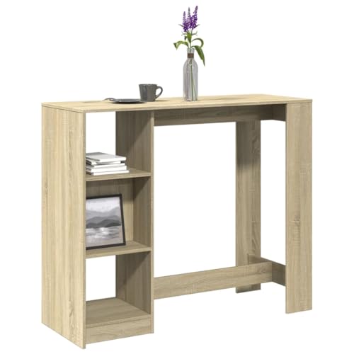 QZZCED Bartisch mit Regal Sonoma-Eiche Vielseitiger Esstisch Küchentisch für Küche 124x46x103,5 cm Holzwerkstoff QZZCED Bartisch mit Regal Sonoma-Eiche Vielseitiger Esstisch Küchentisch für Küche 124x46x103,5 cm Holzwerkstoff von QZZCED