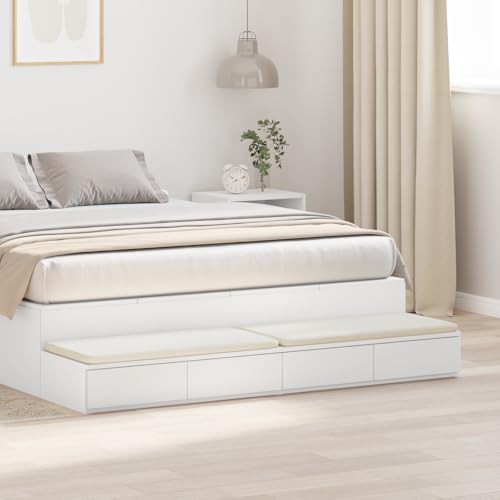 QZZCED Bett-Schublade Weiß Nachtmöbel Nachtkommoden für Studentenwohnheime 135x36,5x16,5 cm Holzwerkstoff QZZCED Bett-Schublade Weiß Nachtmöbel Nachtkommoden für Studentenwohnheime 135x36,5x16,5 cm Holzwerkstoff von QZZCED