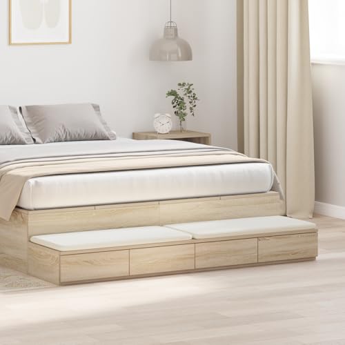 QZZCED Bett-Schubladen Sonoma Eiche Nachttischkommoden Nachttische für Studentenwohnheime 150x36,5x16,5 cm Holzwerkstoff QZZCED Bett-Schubladen Sonoma Eiche Nachttischkommoden Nachttische für Studentenwohnheime 150x36,5x16,5 cm Holzwerkstoff von QZZCED