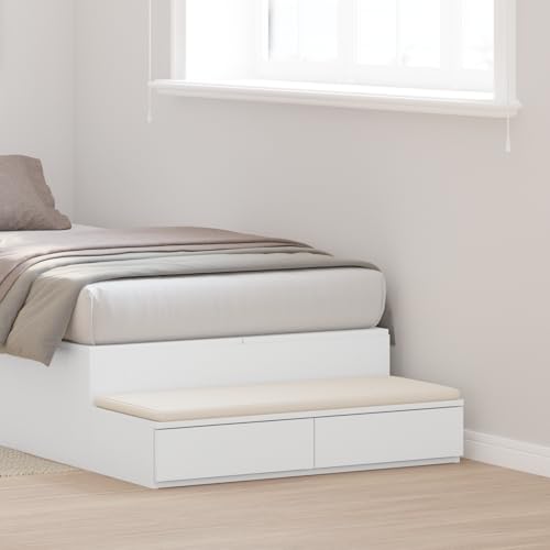 QZZCED Bett-Schubladen Weiß Nachttische Nachtkommoden für Büros 100x36,5x16,5 cm aus Holzwerkstoff QZZCED Bett-Schubladen Weiß Nachttische Nachtkommoden für Büros 100x36,5x16,5 cm aus Holzwerkstoff von QZZCED
