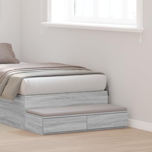 QZZCED Bett-Schubladen grau Sonoma Nachtmöbel Nachtschränke für Studentenwohnheime 75x36,5x16,5 cm Melamin QZZCED Bett-Schubladen grau Sonoma Nachtmöbel Nachtschränke für Studentenwohnheime 75x36,5x16,5 cm Melamin von QZZCED