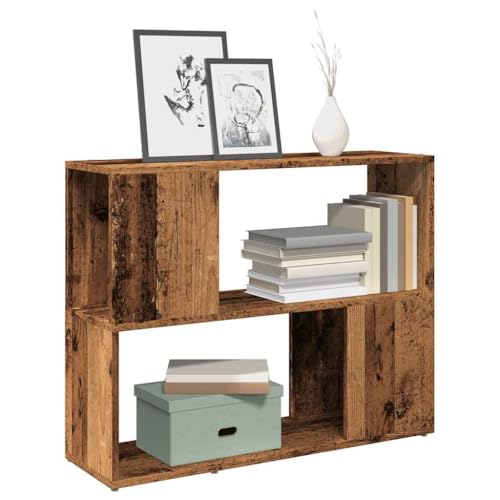 QZZCED Bücherregal/Raumteiler Altholz-Optik Fernsehschrank Wohnzimmertisch für Büro Arbeitszimmer 80x24x63 cm von QZZCED