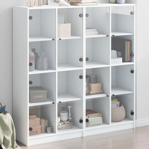 QZZCED Bücherschrank mit Türen Weiß Wohnzimmerschränke für Schlafzimmer Diele 136x37x142 cm Holzwerkstoff QZZCED Bücherschrank mit Türen Weiß Wohnzimmerschränke für Schlafzimmer Diele 136x37x142 cm Holzwerkstoff von QZZCED