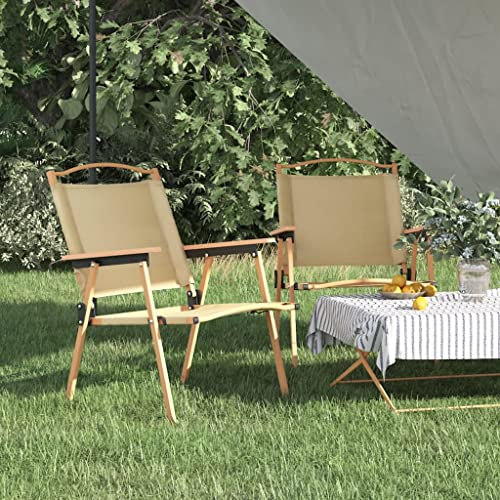 QZZCED Campingstühle 2 STK. Beige Terrassenstühle Gartenmöbel für Rasenflächen 54x55x78 cm Oxford-Gewebe QZZCED Campingstühle 2 STK. Beige Terrassenstühle Gartenmöbel für Rasenflächen 54x55x78 cm Oxford-Gewebe von QZZCED
