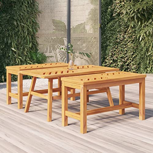 QZZCED Couchtisch 100x50x45 cm Massivholz Akazie, Garten Lounge Tisch Patio Tisch Balkon Esstisch Outdoor Tisch für Gärten, Terrassen, Balkone von QZZCED