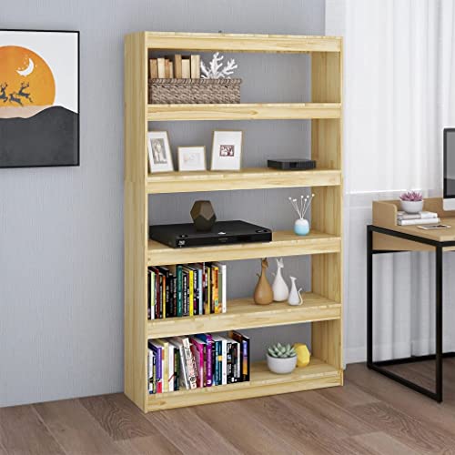 QZZCED Dekoratives Regal Wohnzimmerregal Bücherschrank Büro-Bücherregal Bücherregal/Raumteiler 100x30x167.5 cm Massivholz Kiefer für Arbeitszimmer, Schlafzimmer, Wohnzimmer von QZZCED