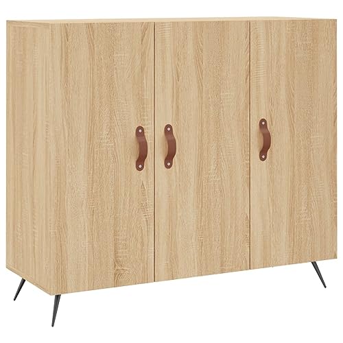 QZZCED Dielen-Sideboards Küchen-Sideboard Multifunktionales Sideboard Sideboard Sonoma-Eiche 90x34x80 cm Holzwerkstoff für Wohnzimmer, Küche, Korridor von QZZCED