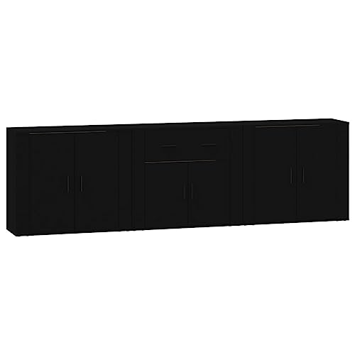 QZZCED Dielen-Sideboards Küchen-Sideboard Multifunktionales Sideboard Sideboards 3 STK. Holzwerkstoff Geeignet für Lounge, Wohnzimmer, Küche von QZZCED