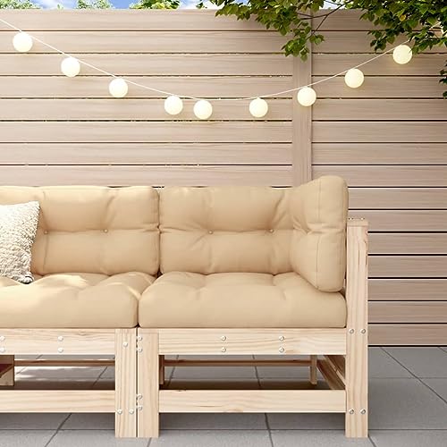 QZZCED Ecksofa mit Kissen Massivholz Kiefer Gartenmöbel Balkonmöbel für Balkone von QZZCED
