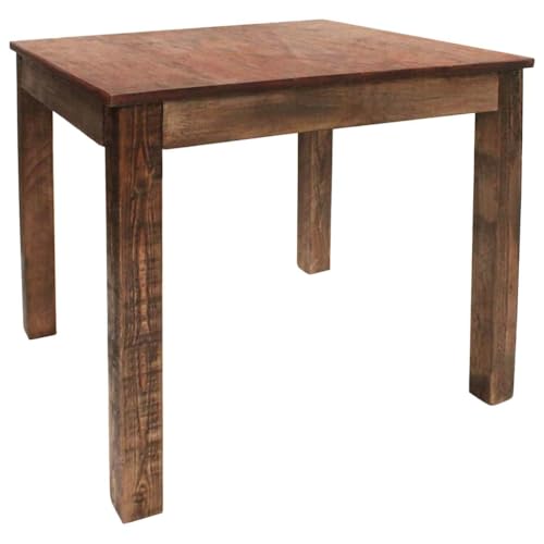 QZZCED Esstisch Gemischtes Altholz Tafel Esszimmer Tisch für Küche 82x80x76 cm von QZZCED