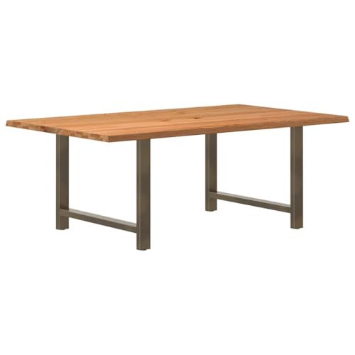 QZZCED Esstisch Hellbraun Mahlzeittisch Vielseitiger Esstisch für Küche 200x120x74 cm Massivholz Eiche Rechteckig von QZZCED