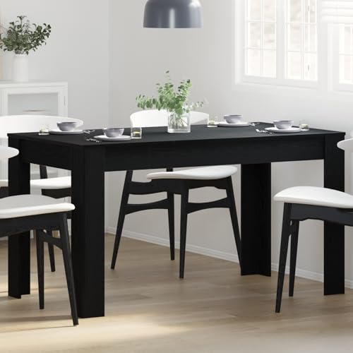 QZZCED Esstisch Schwarz Eiche Familientisch Mahlzeittisch für Küche 140x74,5x76 cm Holzwerkstoff QZZCED Esstisch Schwarz Eiche Familientisch Mahlzeittisch für Küche 140x74,5x76 cm Holzwerkstoff von QZZCED