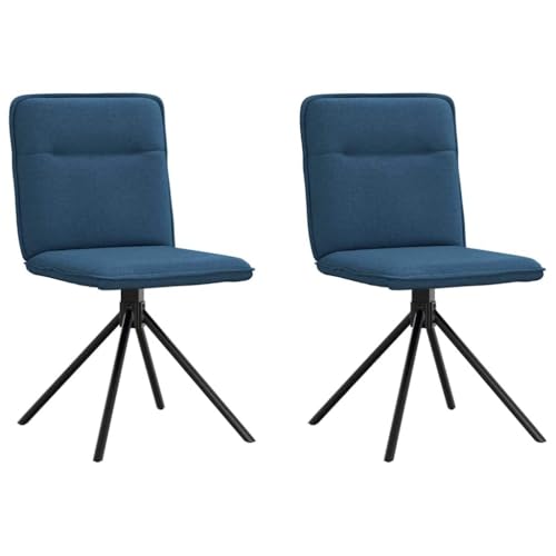 QZZCED Esszimmerstühle 2 STK. Blau Stoff Küchenstühle Wohnzimmerstühle für Schlafzimmer von QZZCED