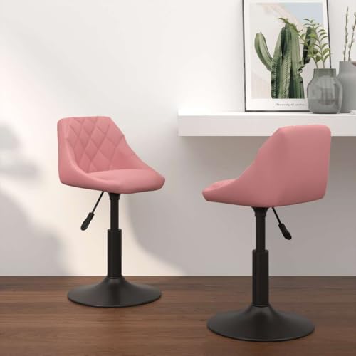 QZZCED Esszimmerstühle 2 STK. Drehbar Rosa Samt Bequeme Stühle Speisestühle für Esszimmerstuhl von QZZCED