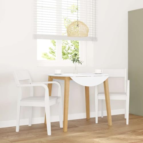 QZZCED Esszimmerstühle 2 STK. Weiß Massivholz Gummibaum Multifunktionaler Esszimmerstuhl Bequeme Stühle für Wohnzimmer von QZZCED