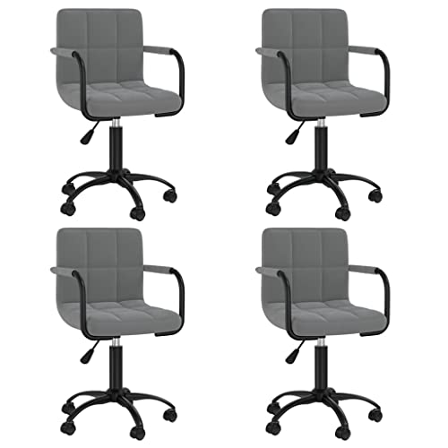 QZZCED Esszimmerstühle 4 STK. Drehbar Dunkelgrau Samt Bequeme Stühle Stühle Esszimmer für Wohnzimmer von QZZCED