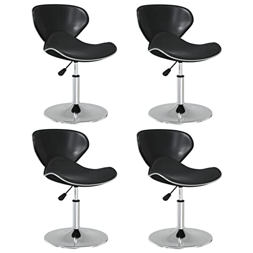 QZZCED Esszimmerstühle 4 STK. Schwarz Kunstleder Speisestühle Wohnzimmerstühle für Wohnzimmer von QZZCED
