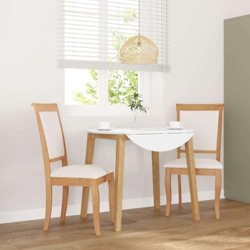 QZZCED Esszimmerstühle mit Kissen 2 STK. Natur Massivholz Gummibaum Multifunktionaler Esszimmerstuhl Speisestühle für Schlafzimmer von QZZCED