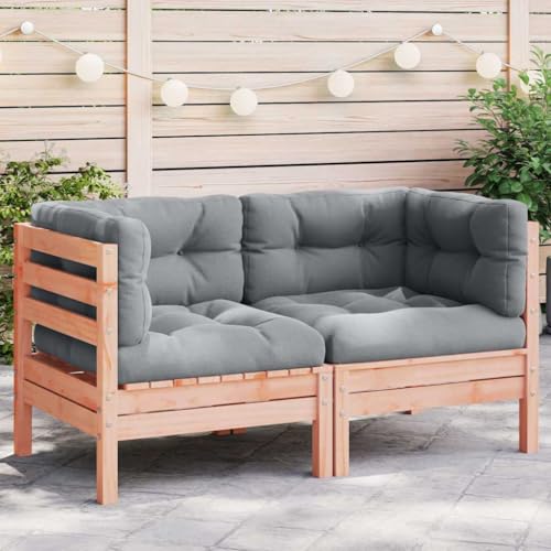 QZZCED Garten-Ecksofa mit Kissen 2 STK. Massivholz Douglasie Outdoor Sofa Garten Couch für Terrassen von QZZCED