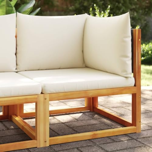 QZZCED Garten-Ecksofa mit Kissen Massivholz Akazie Outdoor Lounge Möbel Garten Lounge Set für Balkone von QZZCED