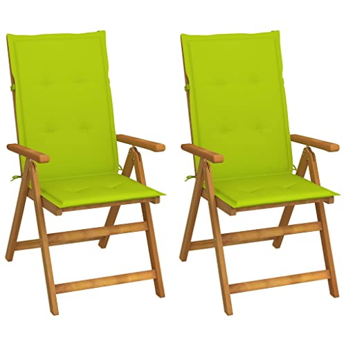 QZZCED Garten-Liegestühle 2 STK. mit Kissen Akazie Massivholz Balkonstühle Sitzmöbel für Draußen für Innenhöfe von QZZCED