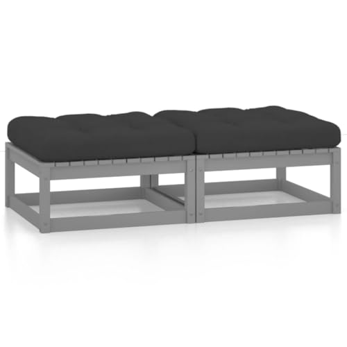 QZZCED Gartenhocker mit Kissen 2 STK. Massivholz Kiefer Veranda Sofa Patio Sofa für Balkone von QZZCED