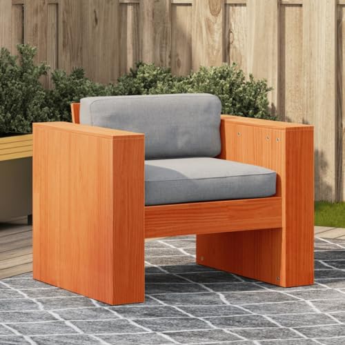 QZZCED Gartensessel Wachsbraun Garten Lounge Set Garten Couch Set für Gärten 79x60x62 cm Massivholz Kiefer von QZZCED