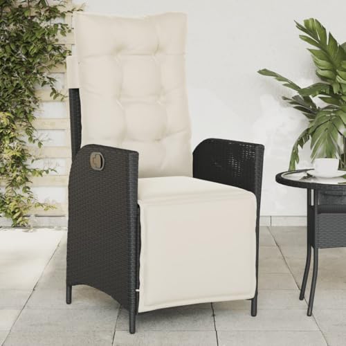 QZZCED Gartensessel mit Fußteil Verstellbar Schwarz Poly Rattan Terrassenstühle Terrassenmöbel für Terrassen QZZCED Gartensessel mit Fußteil Verstellbar Schwarz Poly Rattan Terrassenstühle Terrassenmöbel für Terrassen von QZZCED