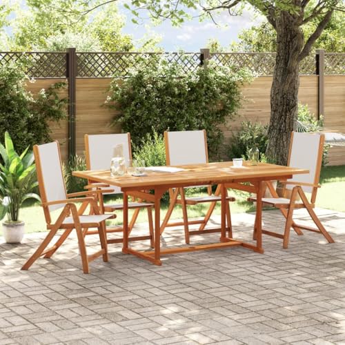 QZZCED Gartenstühle 4 STK. Klappbar Massivholz Akazie und Textilene Gartenbestuhlung Outdoor-Stühle für Terrassen QZZCED Gartenstühle 4 STK. Klappbar Massivholz Akazie und Textilene Gartenbestuhlung Outdoor-Stühle für Terrassen von QZZCED