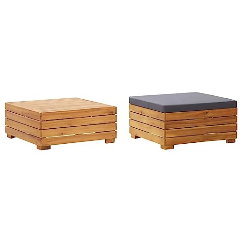 QZZCED Gartentisch und Hocker mit Kissen Massivholz Akazie Patio Sofa Gartenmöbel für Terrassen QZZCED Gartentisch und Hocker mit Kissen Massivholz Akazie Patio Sofa Gartenmöbel für Terrassen von QZZCED