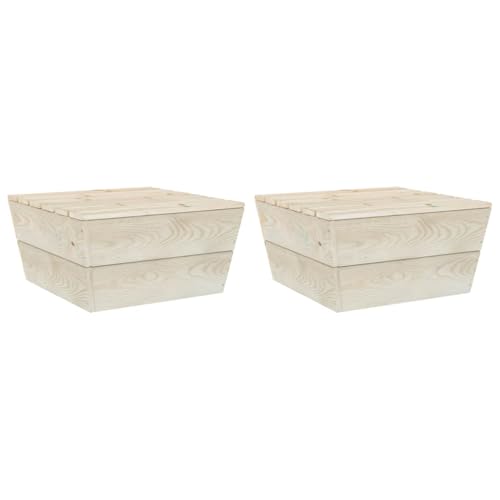 QZZCED Gartentische 2 STK. Sitzgruppe für den Garten Outdoor Sofa für Terrassen 60x60x30 cm Imprägniertes Fichtenholz von QZZCED