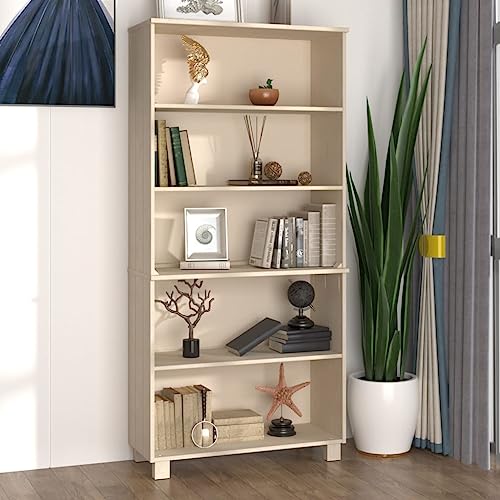 QZZCED Highboard HAMAR Massivholz Kiefer Honigbraun Schrank für Büro von QZZCED