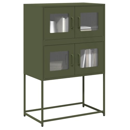 QZZCED Highboard Olivgrün flurschrank für Wohnzimmer Diele 68x39x107 cm Stahl von QZZCED