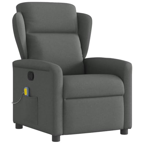 QZZCED Massagesessel Dunkelgrau Stoff Bürosessel Wartezimmersessel für Küche Wohnzimmer von QZZCED