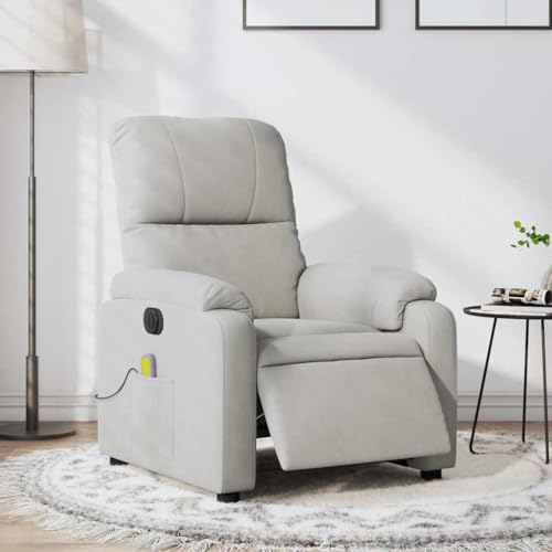 QZZCED Massagesessel Elektrisch Hellgrau Mikrofasergewebe Sitzmöbel Bürosessel für Wohnzimmer Büro QZZCED Massagesessel Elektrisch Hellgrau Mikrofasergewebe Sitzmöbel Bürosessel für Wohnzimmer Büro von QZZCED