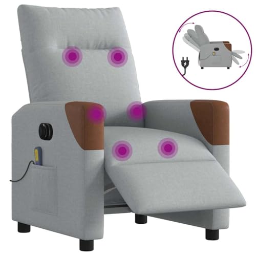 QZZCED Massagesessel Elektrisch Hellgrau Stoff Stuhl Wartezimmersessel für Wohnzimmer Büro QZZCED Massagesessel Elektrisch Hellgrau Stoff Stuhl Wartezimmersessel für Wohnzimmer Büro von QZZCED