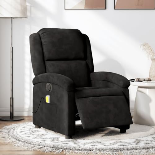 QZZCED Massagesessel Elektrisch Schwarz Samt Wartezimmersessel Schlafzimmerstuhl für Büro Hotel QZZCED Massagesessel Elektrisch Schwarz Samt Wartezimmersessel Schlafzimmerstuhl für Büro Hotel von QZZCED