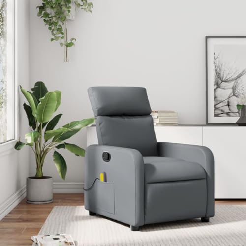 QZZCED Massagesessel Grau Kunstleder Bürostuhl Wohnzimmerstuhl für Schlafzimmer Hotel QZZCED Massagesessel Grau Kunstleder Bürostuhl Wohnzimmerstuhl für Schlafzimmer Hotel von QZZCED
