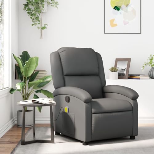 QZZCED Massagesessel Grau Kunstleder Sitzmöbel Wohnzimmerstuhl für Küche Schlafzimmer QZZCED Massagesessel Grau Kunstleder Sitzmöbel Wohnzimmerstuhl für Küche Schlafzimmer von QZZCED