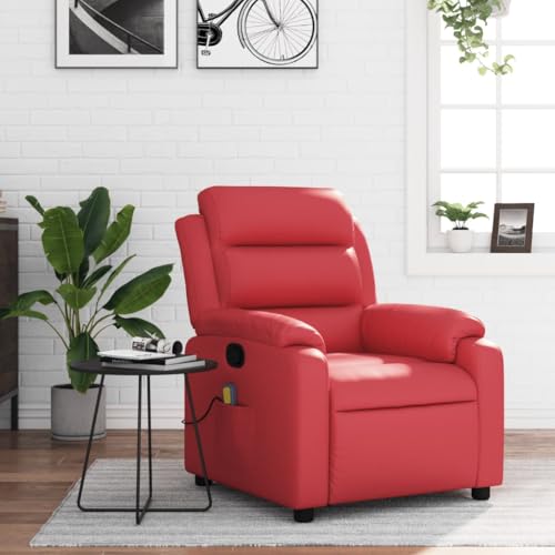 QZZCED Massagesessel Rot Kunstleder Schlafzimmerstuhl Bürosessel für Wohnzimmer Schlafzimmer QZZCED Massagesessel Rot Kunstleder Schlafzimmerstuhl Bürosessel für Wohnzimmer Schlafzimmer von QZZCED
