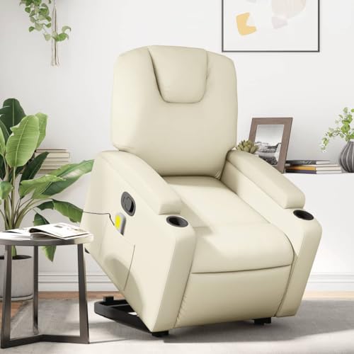 QZZCED Massagesessel mit Aufstehhilfe Creme Kunstleder Wohnzimmersessel Schlafzimmerstuhl für Hotel Küche QZZCED Massagesessel mit Aufstehhilfe Creme Kunstleder Wohnzimmersessel Schlafzimmerstuhl für Hotel Küche von QZZCED