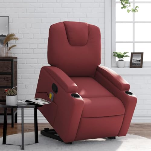QZZCED Massagesessel mit Aufstehhilfe Weinrot Kunstleder Sitzmöbel Lesesessel für Büro Wohnzimmer QZZCED Massagesessel mit Aufstehhilfe Weinrot Kunstleder Sitzmöbel Lesesessel für Büro Wohnzimmer von QZZCED