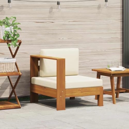 QZZCED Mittelsofa mit 1 Armlehne Cremeweiß Massivholz Akazie Lounge Möbel Multifunktionales Sofa für Gärten QZZCED Mittelsofa mit 1 Armlehne Cremeweiß Massivholz Akazie Lounge Möbel Multifunktionales Sofa für Gärten von QZZCED