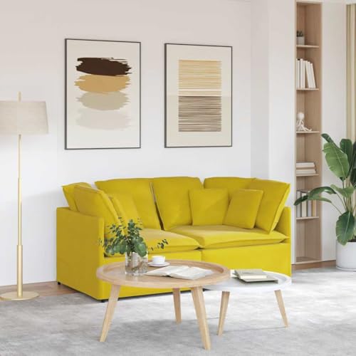 QZZCED Modulares Sofa mit Kissen Samt Gelb Multifunktionales Sofa Wohnzimmersofas für Hotel von QZZCED