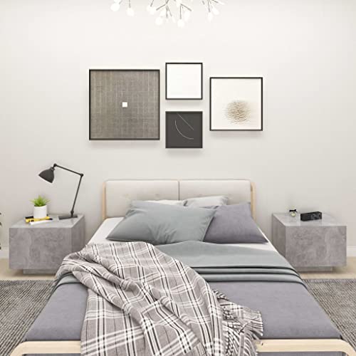 QZZCED Nachttisch Betongrau Nachttische Nachttischkommoden für Wohnräume 100x35x40 cm Holzwerkstoff von QZZCED