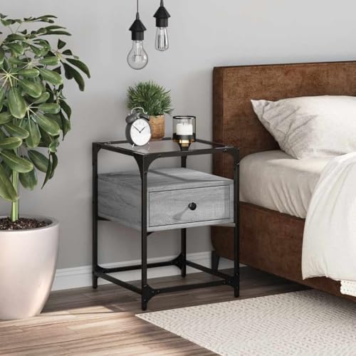 QZZCED Nachttisch Grau Sonoma Nachttische für das Schlafzimmer Nachtmöbel für Wohnräume 40x40x55 cm Holzwerkstoff QZZCED Nachttisch Grau Sonoma Nachttische für das Schlafzimmer Nachtmöbel für Wohnräume 40x40x55 cm Holzwerkstoff von QZZCED