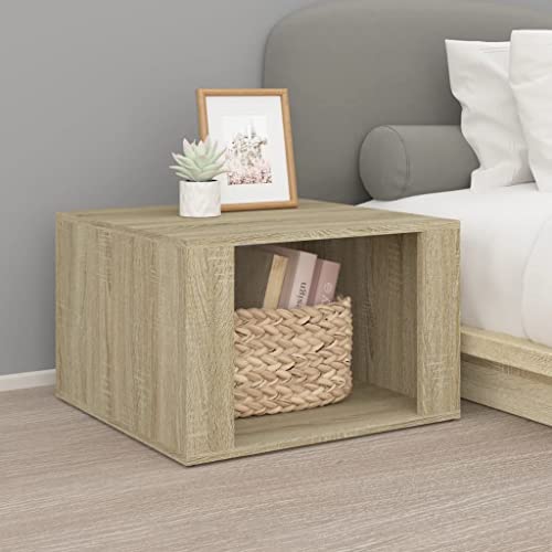 QZZCED Nachttisch Sonoma-Eiche Nachttische Nachttische für Wohnräume 57x55x36 cm Holzwerkstoff von QZZCED