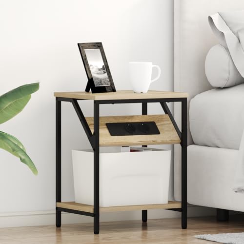 QZZCED Nachttisch Sonoma Eiche Nachttische für das Schlafzimmer Nachttische für Büros 38 x 30 x 48 cm Holzwerkstoff QZZCED Nachttisch Sonoma Eiche Nachttische für das Schlafzimmer Nachttische für Büros 38 x 30 x 48 cm Holzwerkstoff von QZZCED