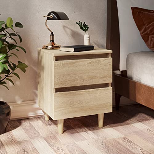 QZZCED Nachttisch mit Kiefernholz-Beinen Sonoma-Eiche Nachttische für das Schlafzimmer Nachtschränke für Wohnräume 40x35x50 cm QZZCED Nachttisch mit Kiefernholz-Beinen Sonoma-Eiche Nachttische für das Schlafzimmer Nachtschränke für Wohnräume 40x35x50 cm von QZZCED